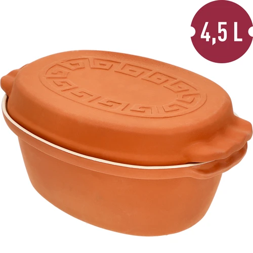 Oală romană glazurată 4,5 L (meandre) - 6