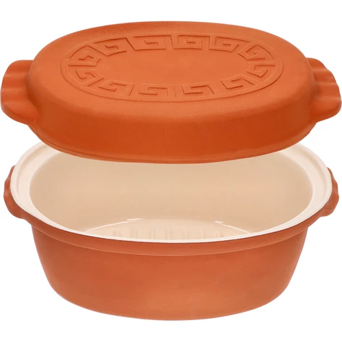 Oală romană glazurată 4,5 L (meandre) - 3