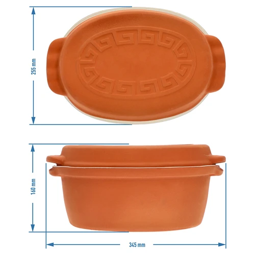 Oală romană glazurată 4,5 L (meandre) - 9