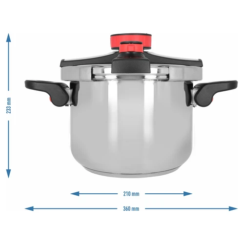 Oală sub presiune din oțel inoxidabil, 6 L - 10