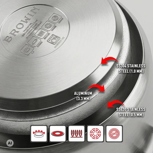 Oală sub presiune din oțel inoxidabil, 8 L - 8