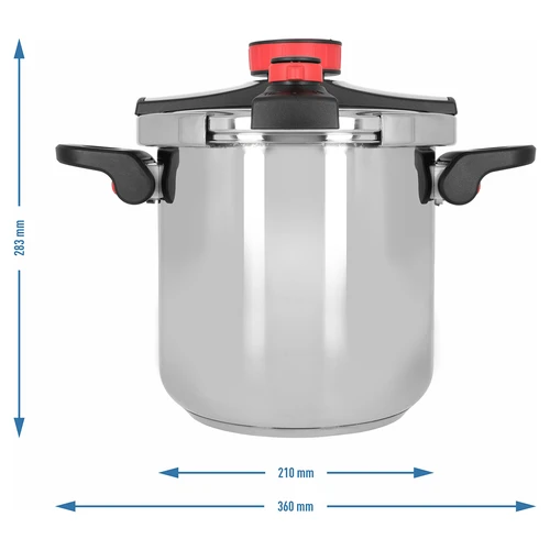 Oală sub presiune din oțel inoxidabil, 8 L - 10