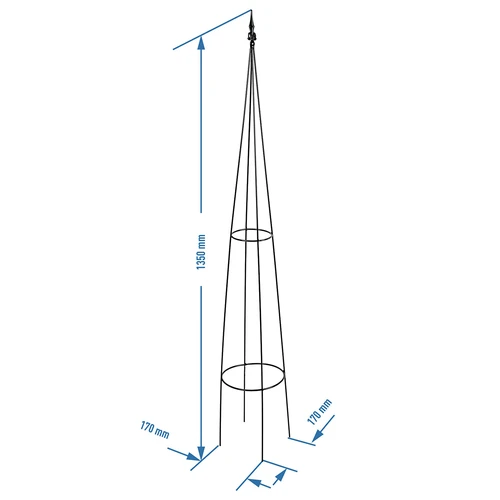 Pergolă metalică - Piramidă, 135 cm - 3