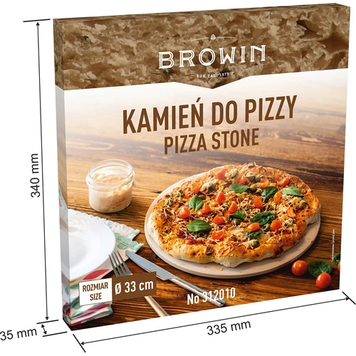 Piatră de pizza rotundă, realizată din cordierit, diametru 33 cm - 8