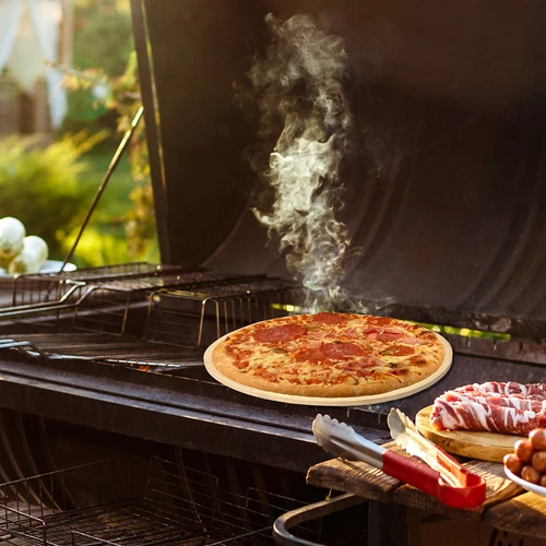 Piatră de pizza rotundă, realizată din cordierit, diametru 33 cm - 16