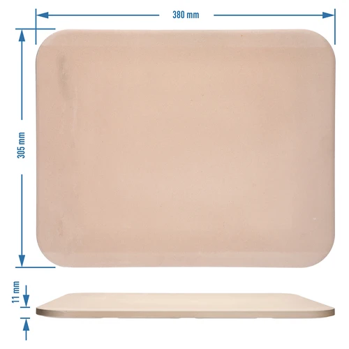 Piatră pentru pizza dreptunghiulară, realizată din cordierit, - 38 x 30,5 cm - 5