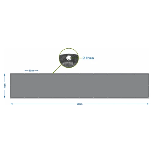 Plasă de umbrire (80%, 140 g/m2) 0,9x5 m, grafit - 7