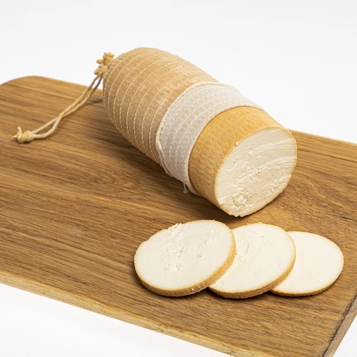 Plasă pentru mezeluri albă cu dimensiuni de 12,5 cm x 5 m, cu rezistență termică până la 220°C - 8