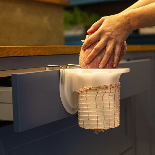 Plasă pentru mezeluri cu dimensiuni de 18 cm x 3 m, cu rezistență termică până la 220°C - 5