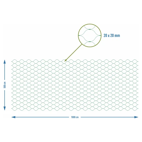 Plasă pentru protecția împotriva păsărilor, verde, 5 m x 10m - 7