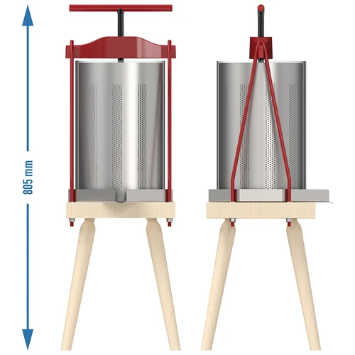 Presă cu cadru pentru fructe – cu coș metalic, capacitate 10L - 6