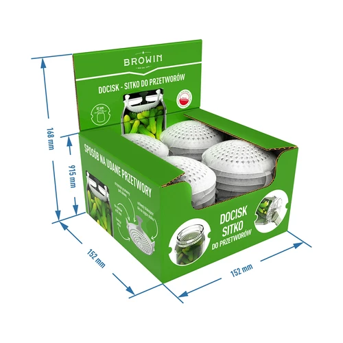 Presă - sită pentru conserve, murături și oțet - pentru borcane fi 82 - 10