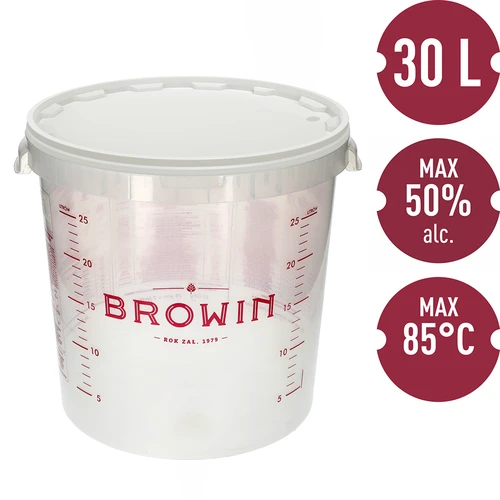 Recipient de fermentare 30L cu imprimare și 3 tuburi - 10