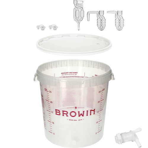 Recipient de fermentare 30L cu imprimare, robinet și 3 tuburi - 7