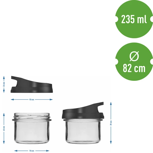 Recipient de sticlă 235 ml, cu capac pentru agățat - 5