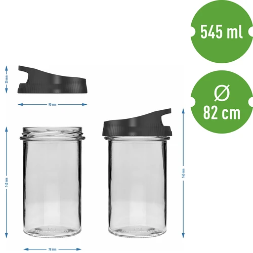 Recipient de sticlă 545 ml, cu capac pentru agățat - 5