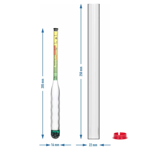 Salinometru rezistent la spargere, cu eprubetă, domeniu de măsurare: 0-300 g sare/L - 4