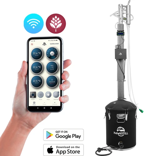 Set de distilare hawkSTILL „Degete reci” 60 L + Sistem Wi-Fi IQ cu afișaj LCD