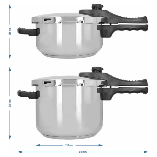 Set de oale sub presiune din oțel inoxidabil, 4 și 6 L - 10