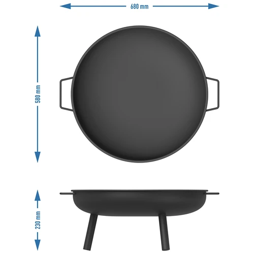 Set focar fi 58 cm și cârlig-pogrzebacz pentru ceaun sau capac de oală din fontă - 8