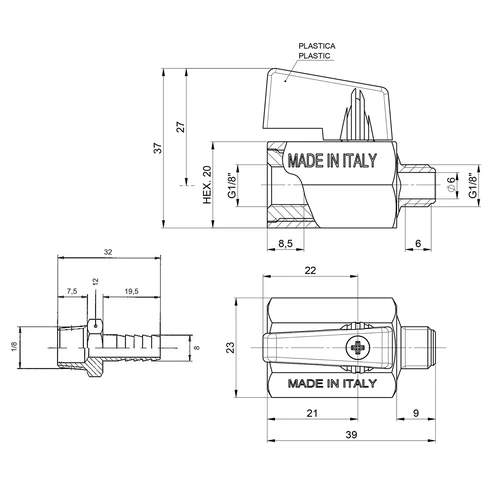 Set robinet cu bilă + racord - 4