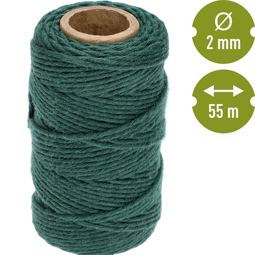 Sfoară de bumbac verde 2 mm/55 m/100 g - 4