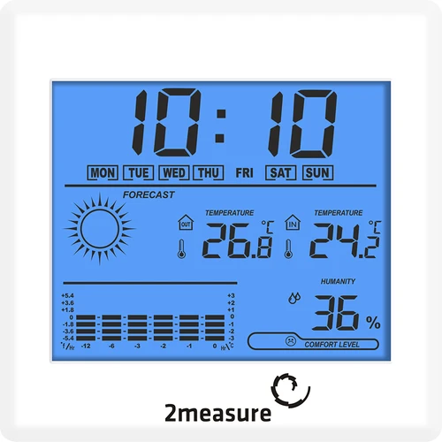 Stație meteo – electronică, iluminată, sondă, albă - 2