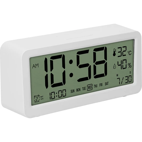Stație meteo electronică Soens - albă, cu ceas și calendar