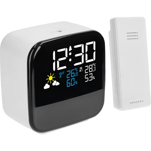Stație meteo electronică Soens - cu senzor fără fir, ceas cu alarmă și lampă
