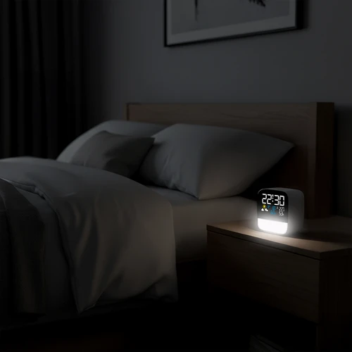 Stație meteo electronică Soens - cu senzor fără fir, ceas cu alarmă și lampă - 6