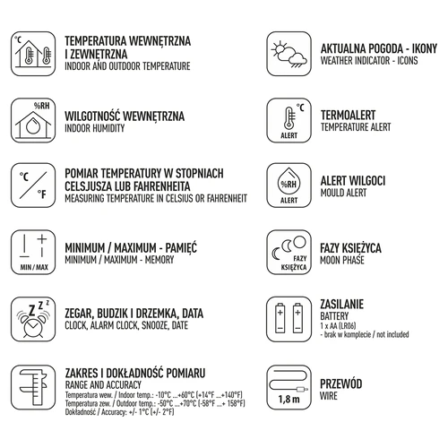 Stație meteo – electronică, sondă, albă - 6