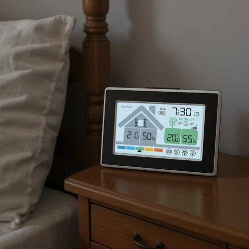 Stație meteo marca Soens – electronică, cu senzor extern fără fir - 7