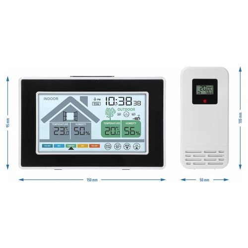 Stație meteo marca Soens – electronică, cu senzor extern fără fir - 6