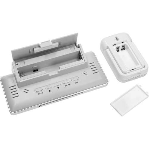 Stație meteo RCC, DCF – electronică, fără fir, cu senzor iluminat, albă - 5