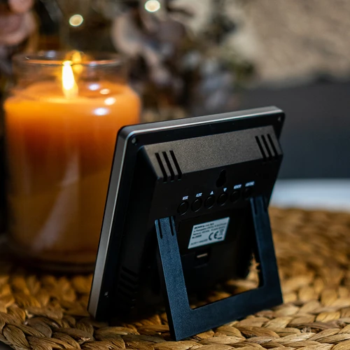 Stație meteo RCC, DCF – electronică, fără fir, cu senzor iluminat, neagră - 12