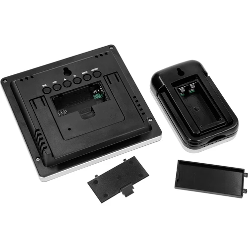 Stație meteo RCC, DCF – electronică, fără fir, cu senzor iluminat, neagră - 5