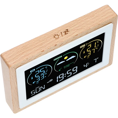 Stație meteo (RCC,DCF) - electronică, fără fir, iluminată, senzor, albă - 4