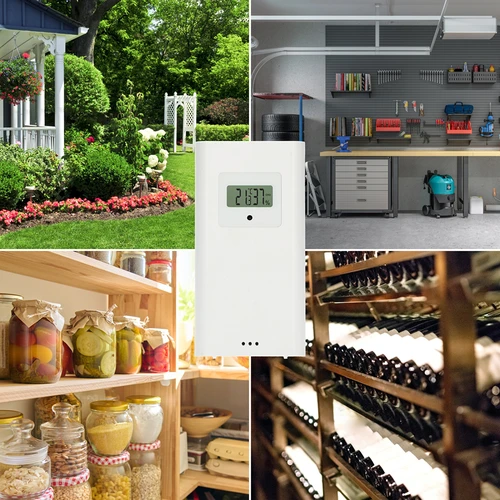 Stație meteo (RCC,DCF) - electronică, fără fir, iluminată, senzor, albă - 12