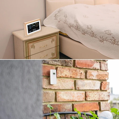 Stație meteo (RCC,DCF) - electronică, fără fir, iluminată, senzor, albă - 11