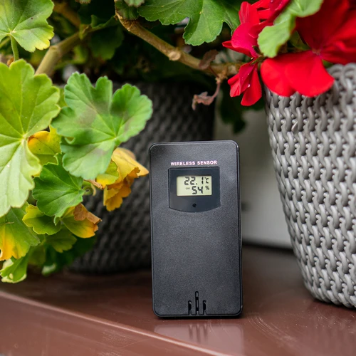 Stație meteo RCC, DCF – electronică, iluminată, fără fir, senzor, neagră - 17