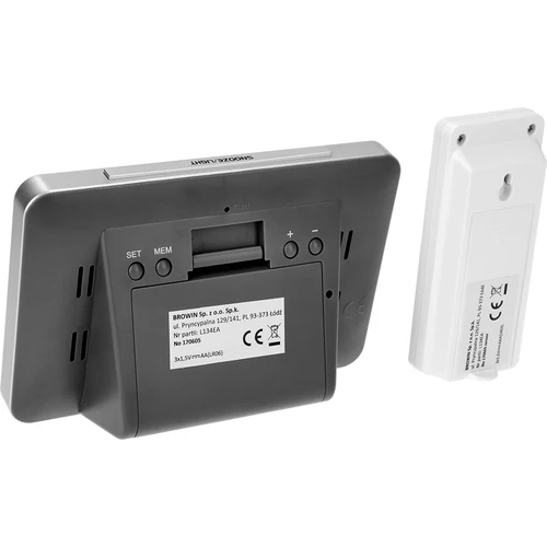 Stație meteo RCC – electronică, fără fir, cu senzor iluminat, neagră - 7