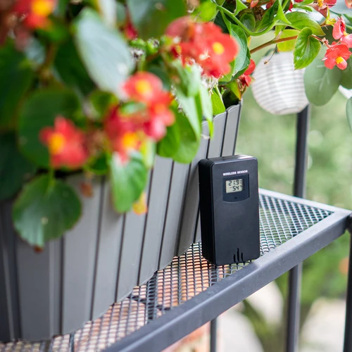 Stație meteo RCC – electronică, iluminată, fără fir, senzor, neagră - 16