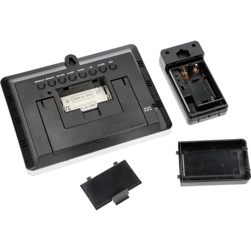 Stație meteo RCC – electronică, iluminată, fără fir, senzor, neagră - 8