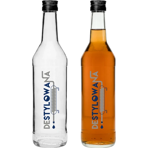 Sticlă 0,5 L cu capac și imprimare Distilată - 4 buc. - 3