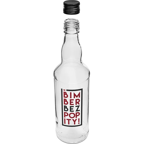 Sticlă 0,5 L cu capac și imprimare în 2 culori Bimber Bez Popity - 4 buc. - 4