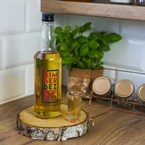 Sticlă 0,5 L cu capac și imprimare în 2 culori Bimber Bez Popity - 4 buc. - 9