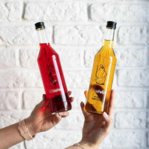 Sticlă 0,5 L cu capac și imprimare Lichior de Gutui - 4 buc. - 10