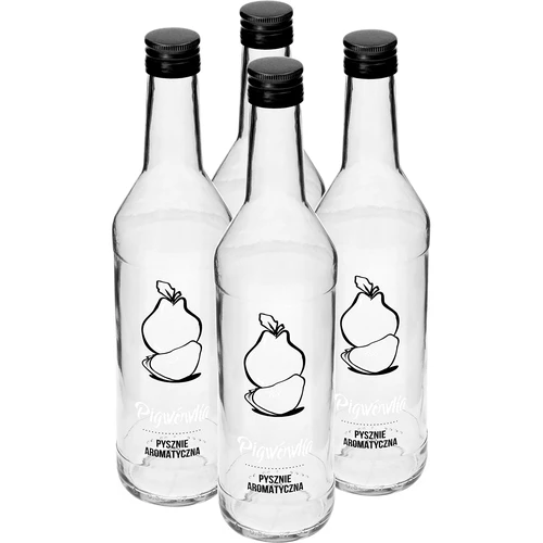 Sticlă 0,5 L cu capac și imprimare Lichior de Gutui - 4 buc. - 2