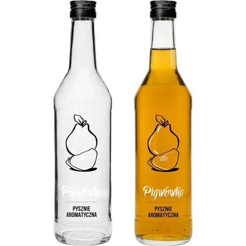 Sticlă 0,5 L cu capac și imprimare Lichior de Gutui - 4 buc. - 3