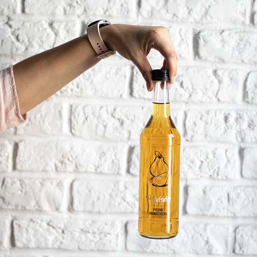 Sticlă 0,5 L cu capac și imprimare Lichior de Gutui - 4 buc. - 8